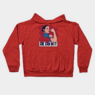 She can do it AOC Kids Hoodie